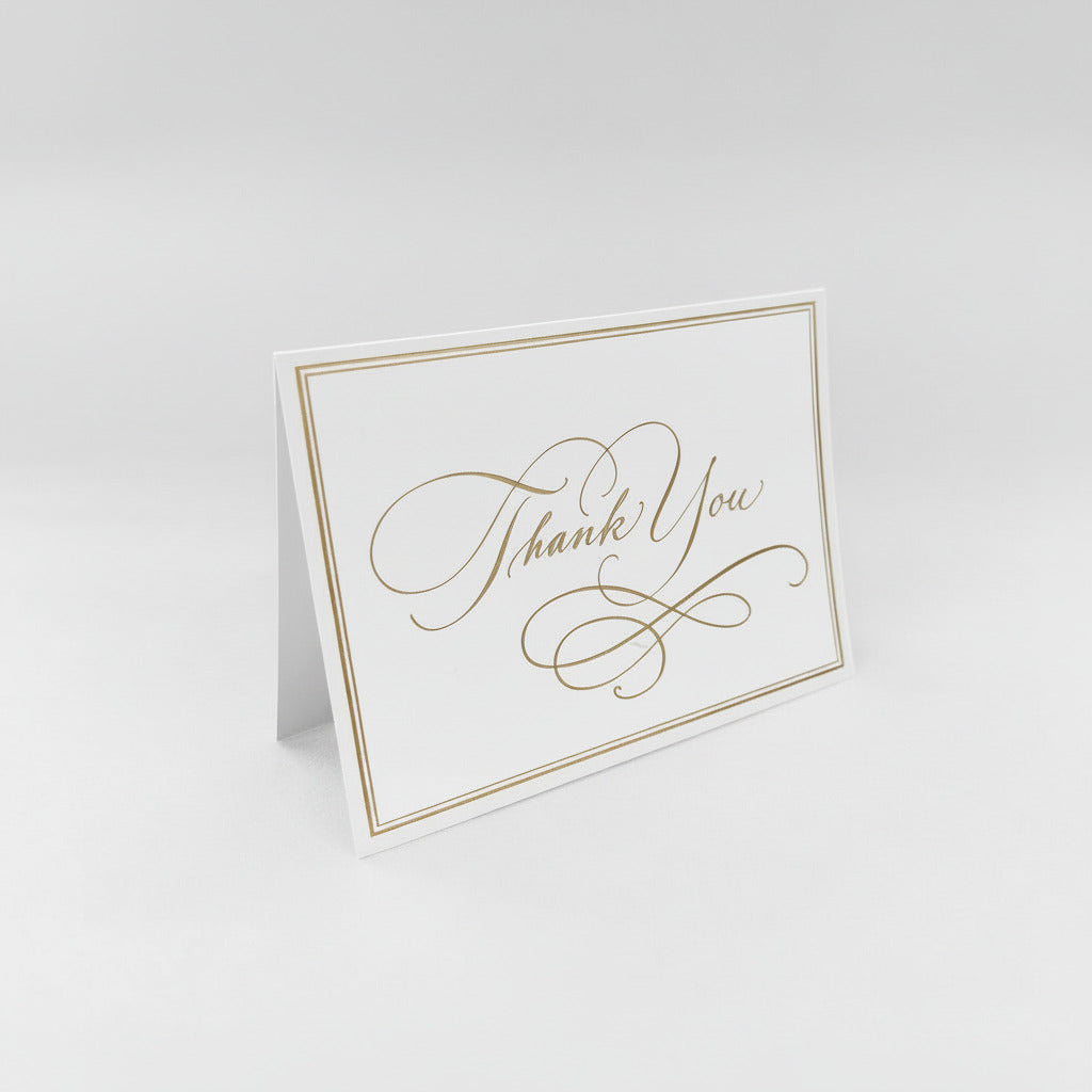 Färdiga begravnings tackkort guldfoil thank you 12st kort inklusive kuvert.