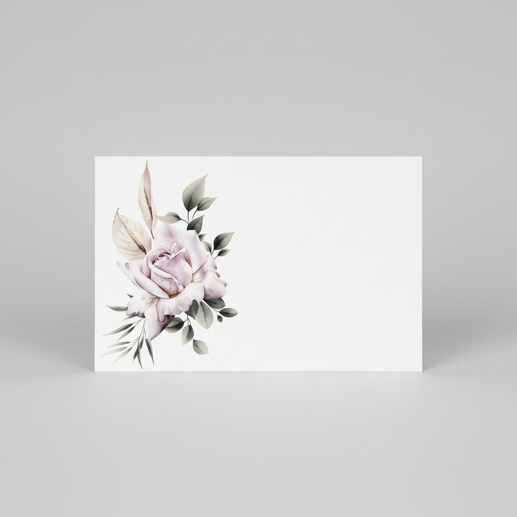 Lila ros i akvarell 20st inkl kuvert