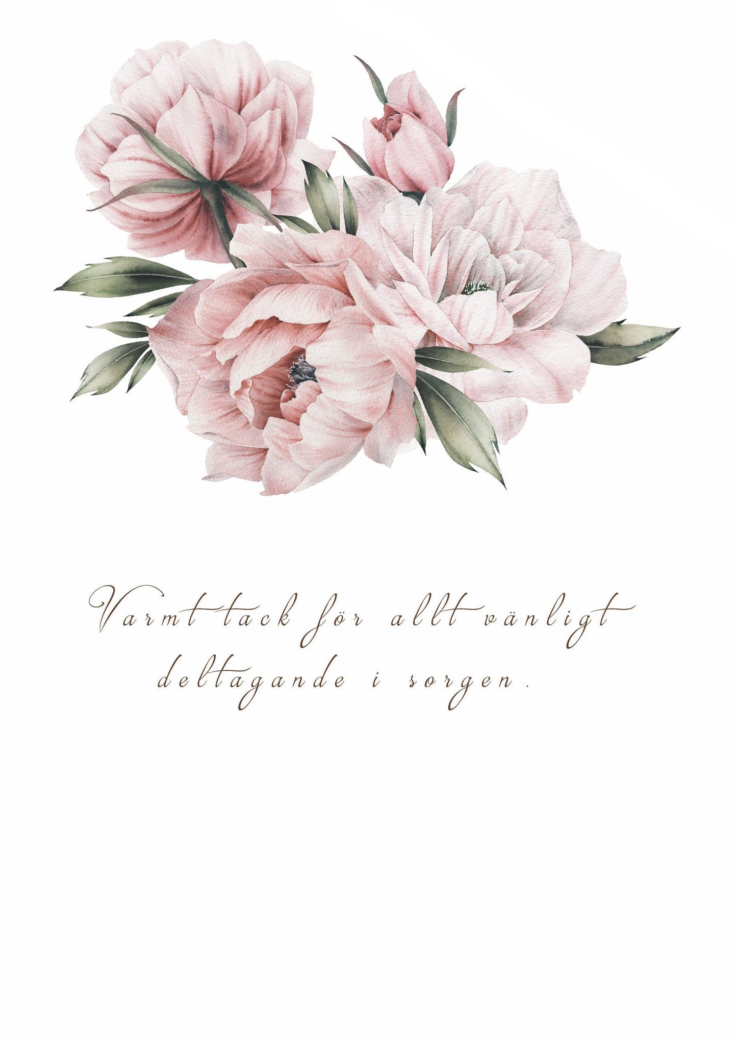 Färdigt tackkort att skicka efter begravning för att visa uppskattning och deltagande i sorgen