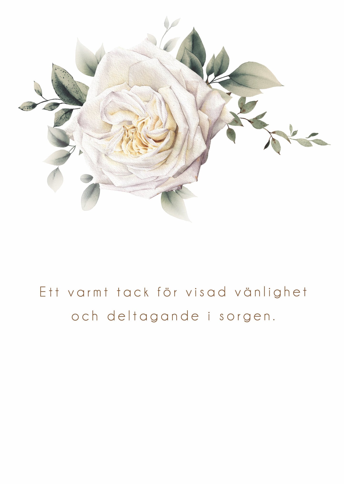 Färdigt tackkort att skicka efter begravning för att visa uppskattning och deltagande i sorgen