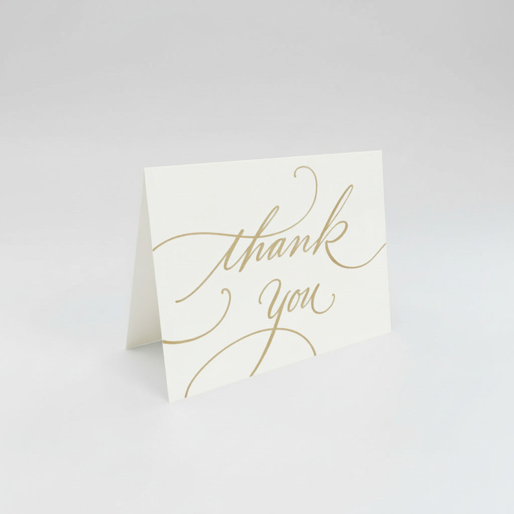 Färdiga begravnings tackkort guldfoil thank you 12st kort inklusive kuvert.