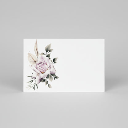 Lila ros i akvarell 20st inkl kuvert