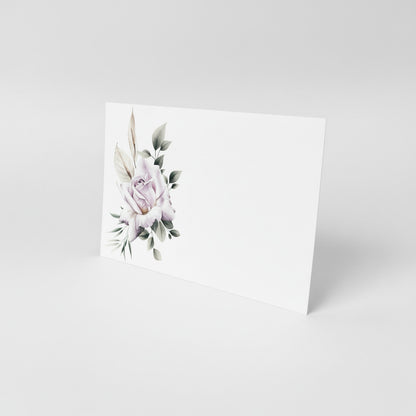 Lila ros i akvarell 20st inkl kuvert