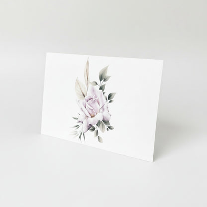 Lila ros i akvarell 20st inkl kuvert