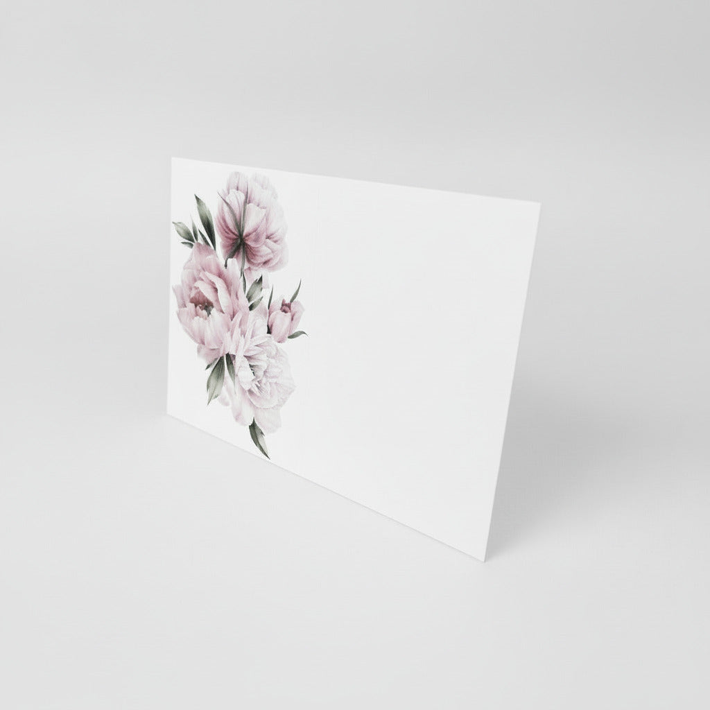 Rosa pioner i akvarell 20st inkl kuvert