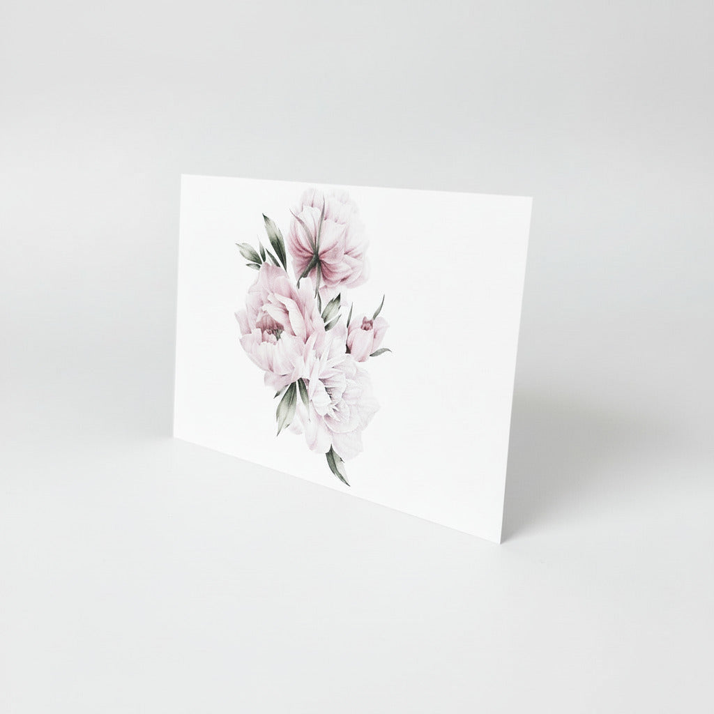 Rosa pioner i akvarell 20st inkl kuvert