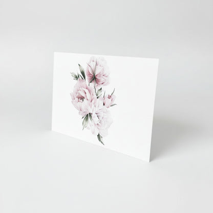 Rosa pioner i akvarell 20st inkl kuvert