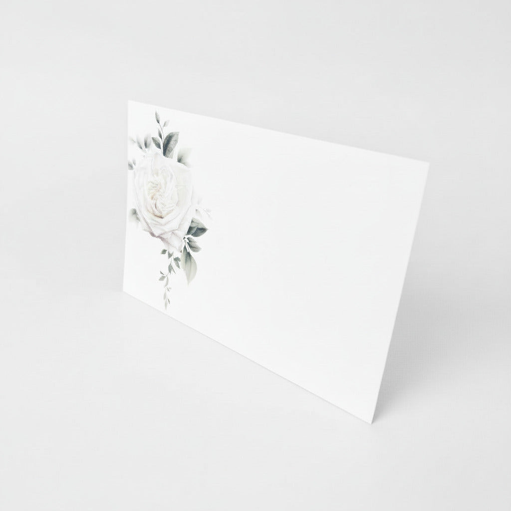 Vit ros i akvarell 20st inkl kuvert