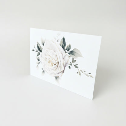 Vit ros i akvarell 20st inkl kuvert