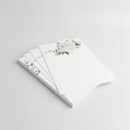 Vit ros i akvarell 20st inkl kuvert