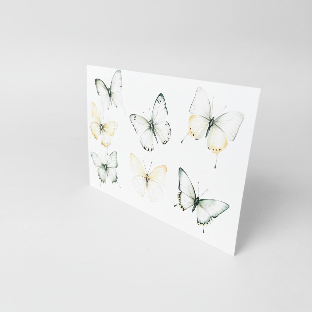 Underbara fjärillar i akvarell 20st inkl kuvert