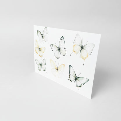 Underbara fjärillar i akvarell 20st inkl kuvert