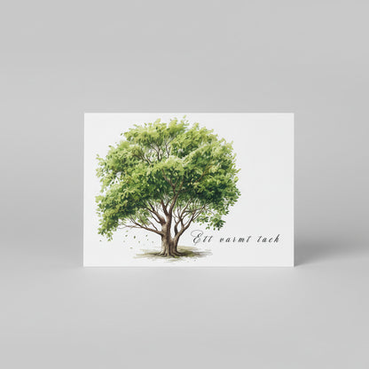 Färdiga tackkort till efter begravningen med motiv av ett träd. 10st inklusive kuvert.