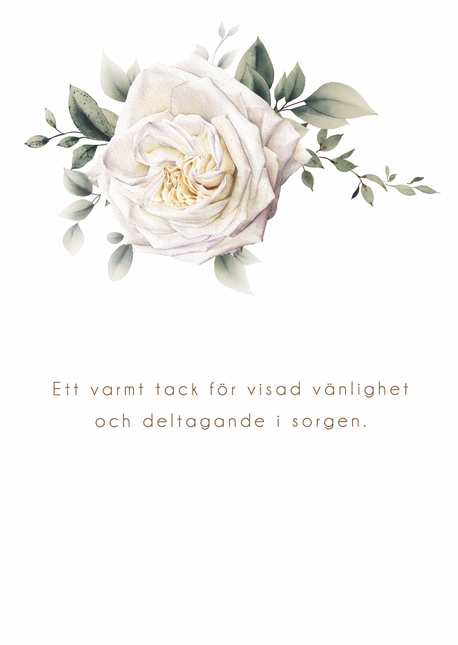Färdigt tackkort att skicka efter begravning för att visa uppskattning och deltagande i sorgen