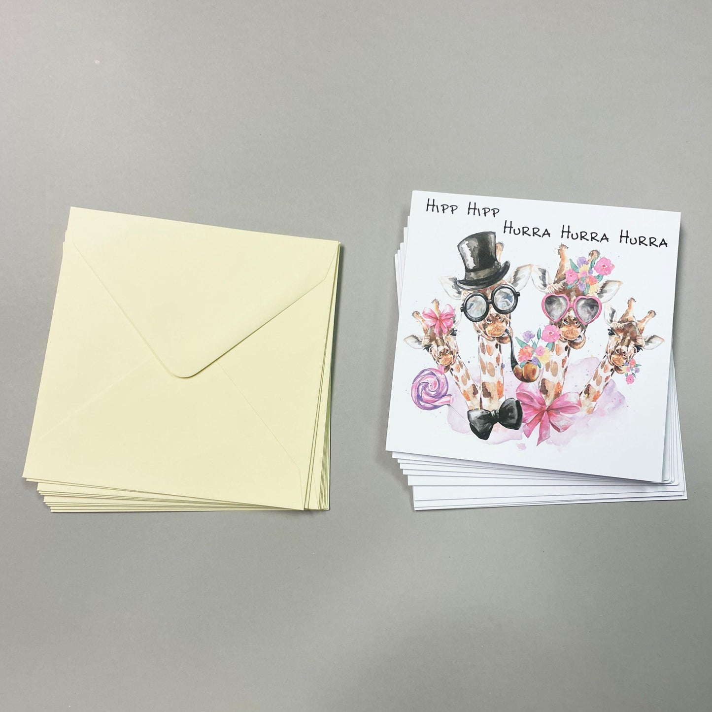 Large card - 10 pcs including envelope 12.5 x 12.5 cm