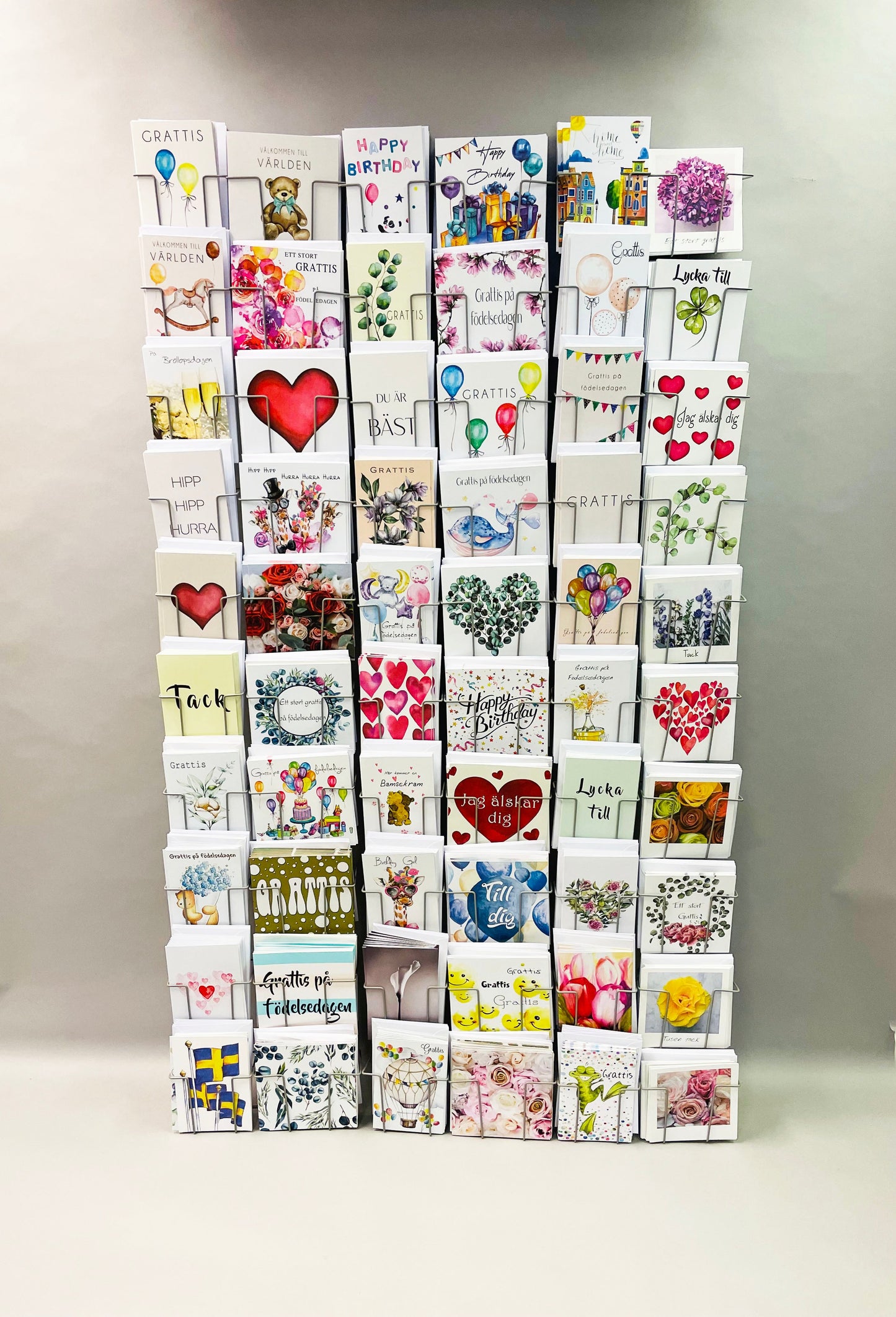 Wall rack 60 motifs with 300 large cards including envelopes.