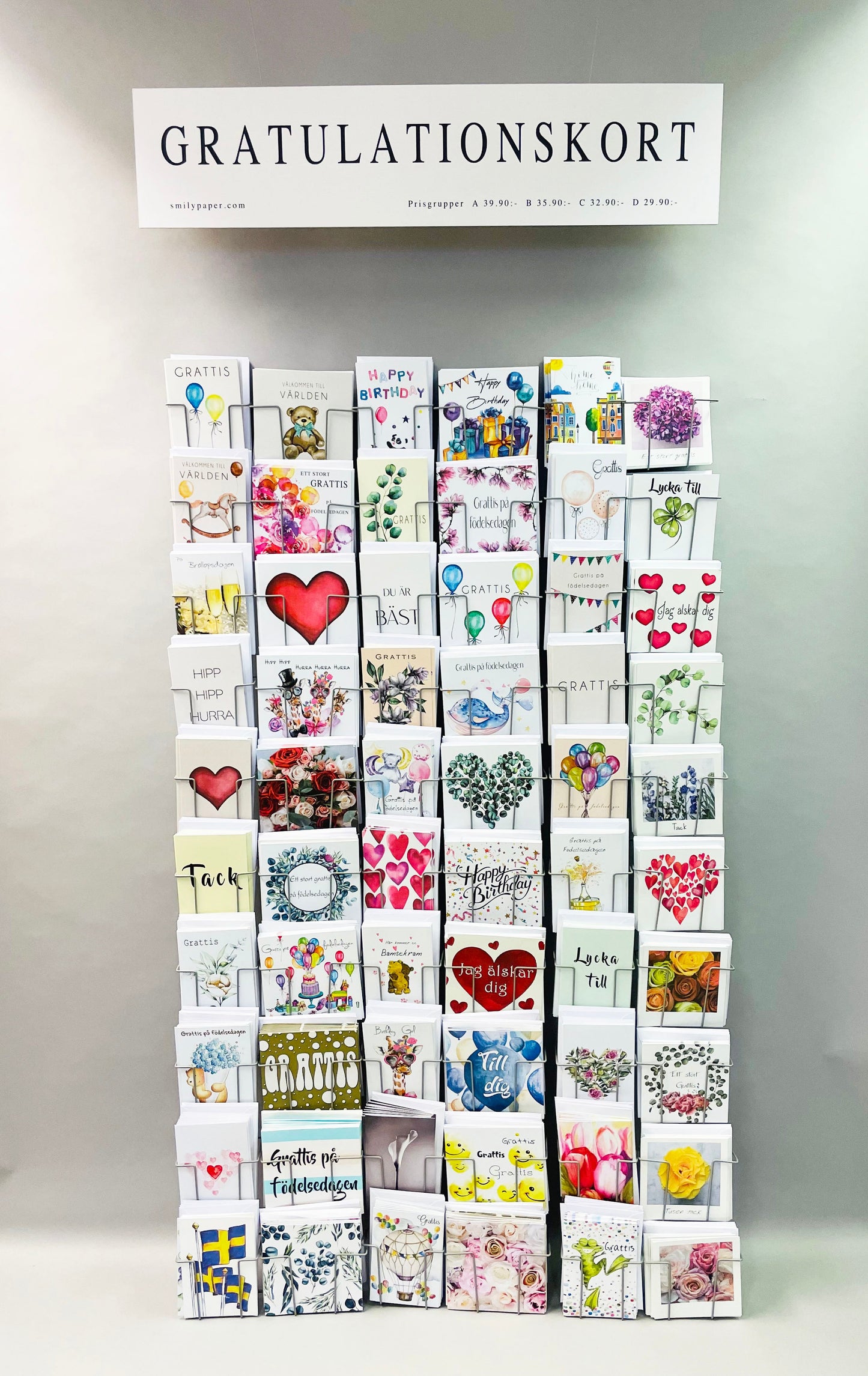 Wall rack 60 motifs with 300 large cards including envelopes.