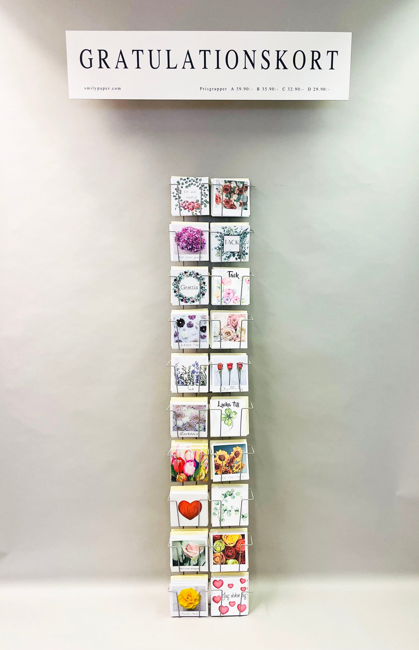 Wall rack 20 motifs with 100 large cards including envelopes.