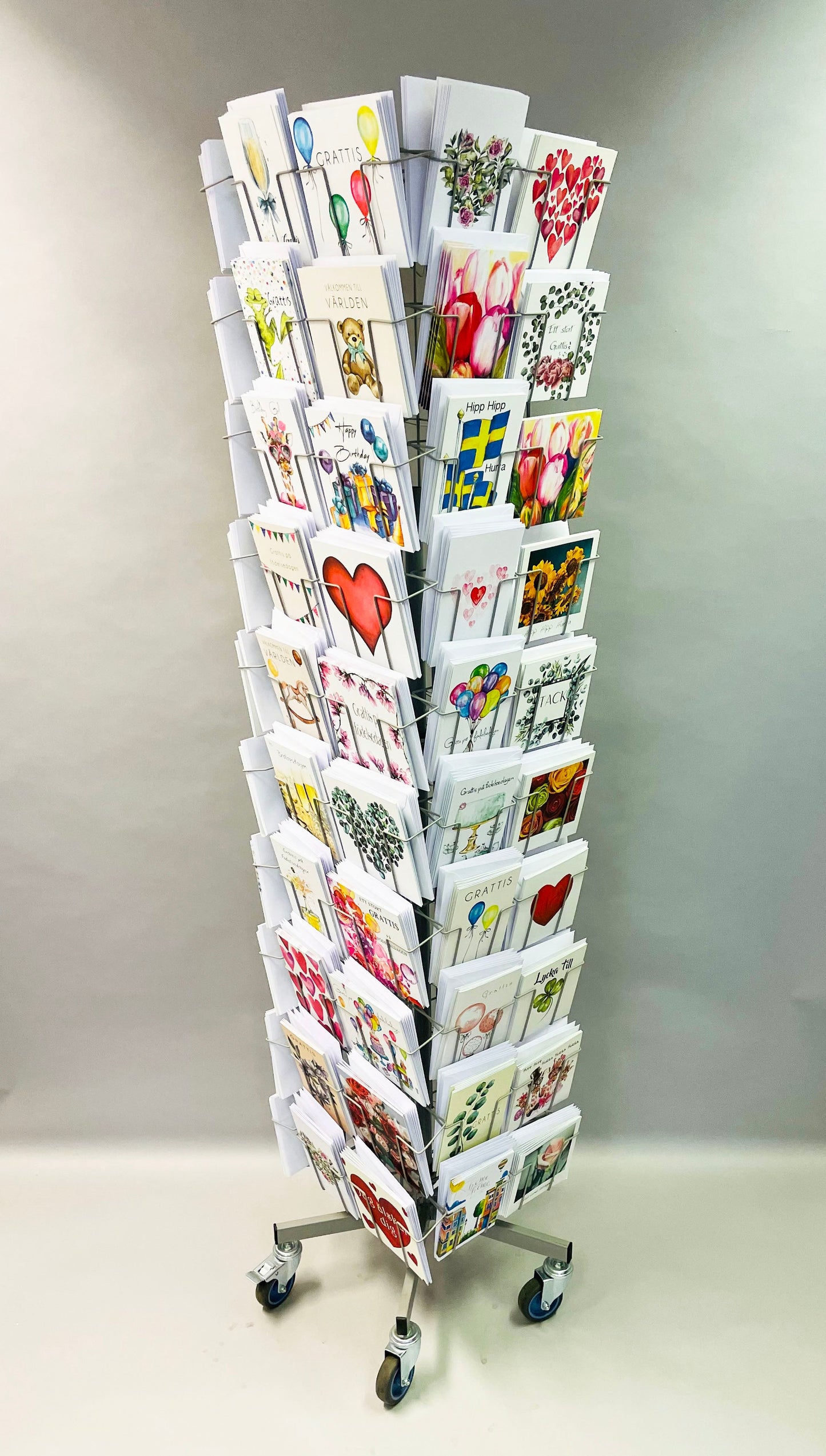 Floor rack 80 motifs with 400 large cards including envelopes.