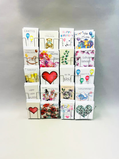 Wall rack 20 motifs with 100 large cards including envelopes.