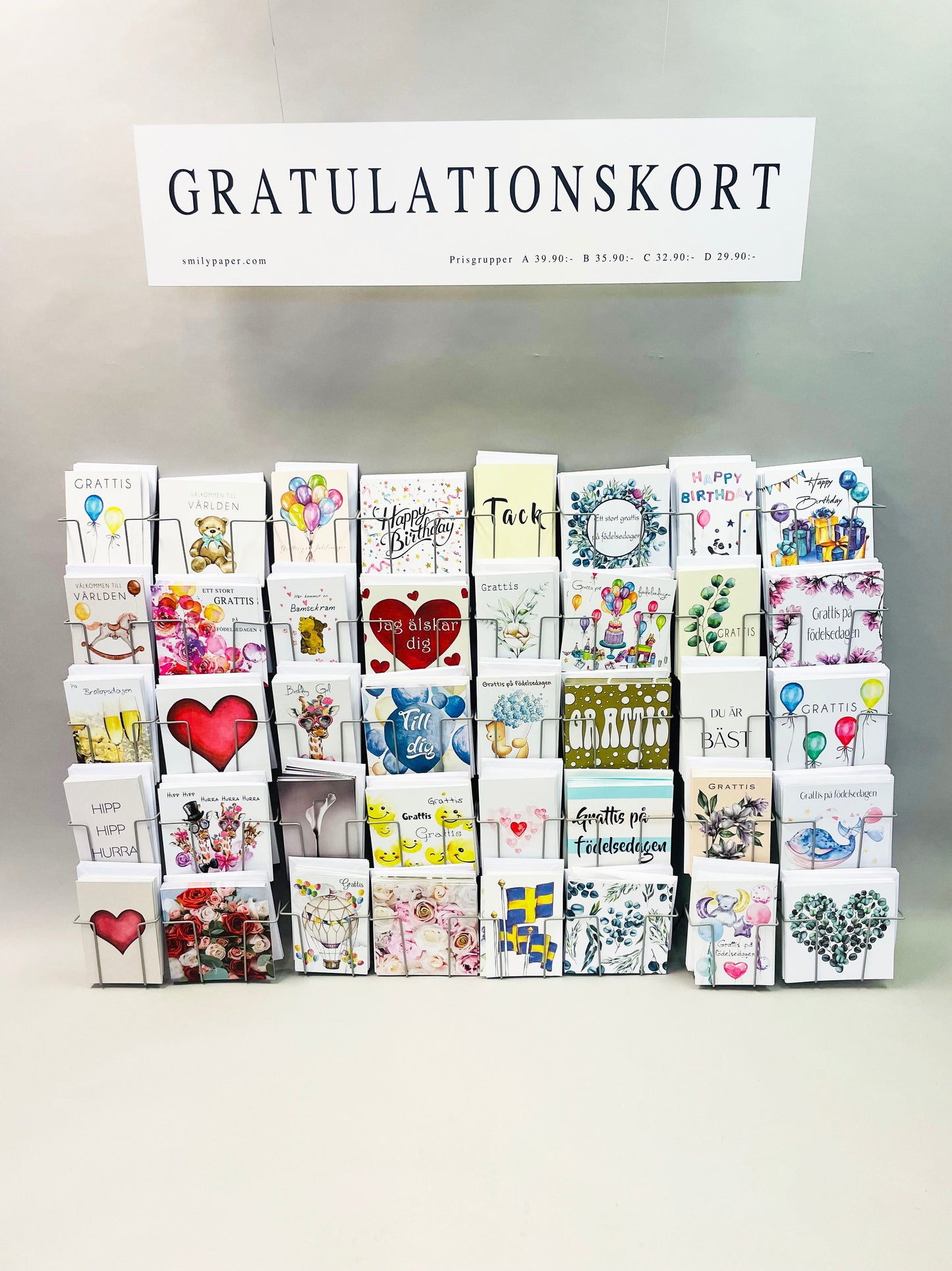 Wall rack 40 motifs with 200 large cards including envelopes.