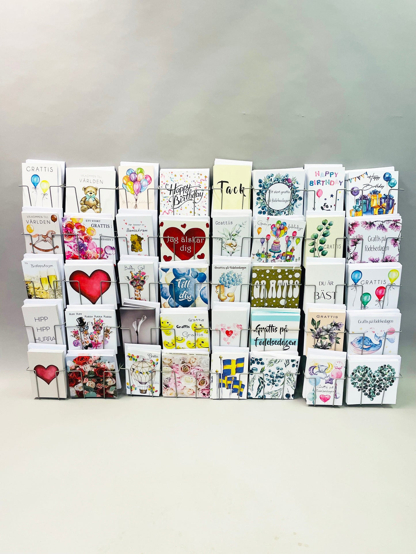 Wall rack 40 motifs with 200 large cards including envelopes.